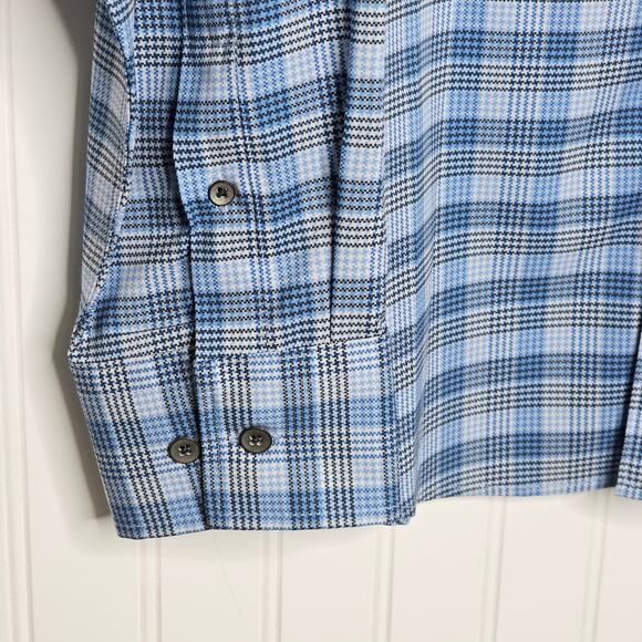 WRK New York 4-Way Stretch Plaid Button Down Shirt Mens Sz Large Business Casual - Picture 3 of 7